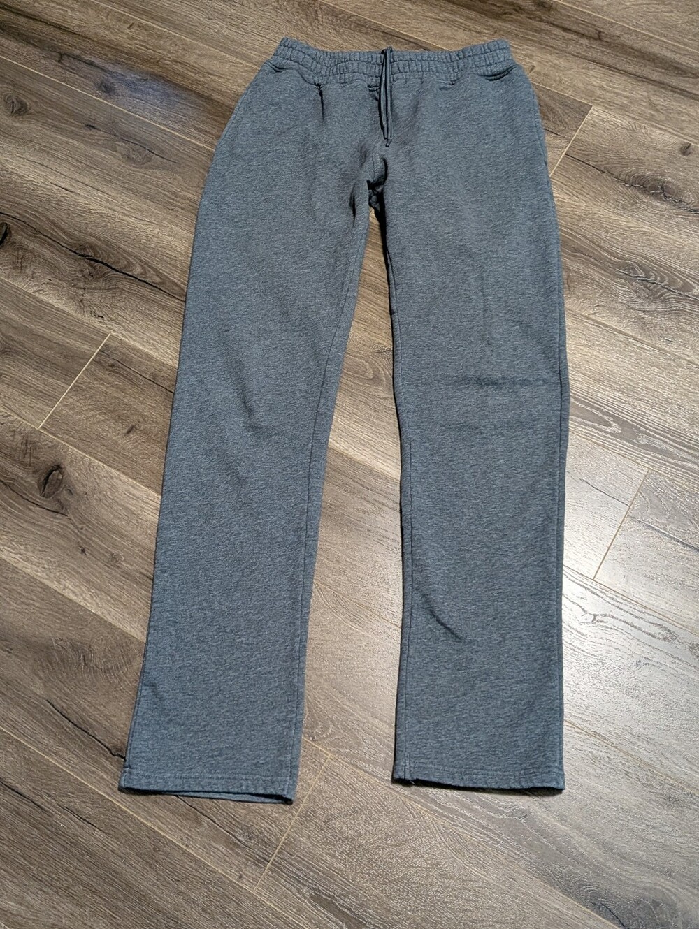 American Tall Fleece Open-Bottom Sweatpants Gray Medium Tall Elastic Drawstring
